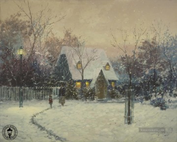 A Winters Cottage TK Christmas Ölgemälde